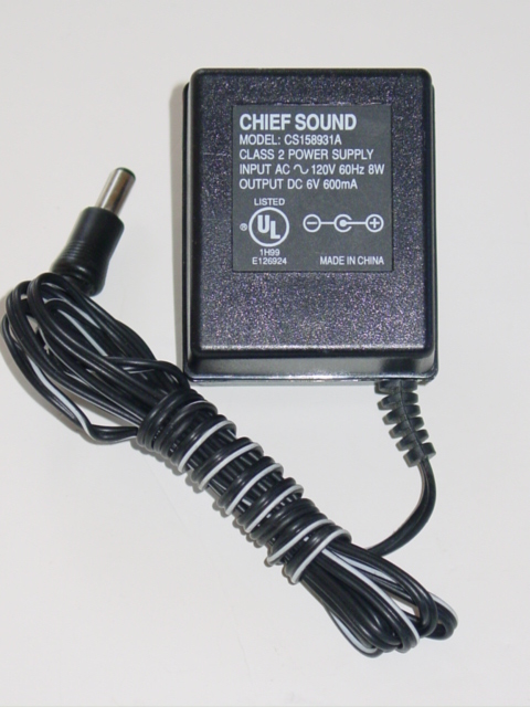 NEW Chief Sound CS158931A AC Adapter 6V 600mA 0.6A NEW Chief Sound CS158931A AC Adapter 6V 600mA 0.6A